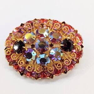 Vintage Juliana Pink Rhinestone Brooch Valentine's Day Gift Ideas